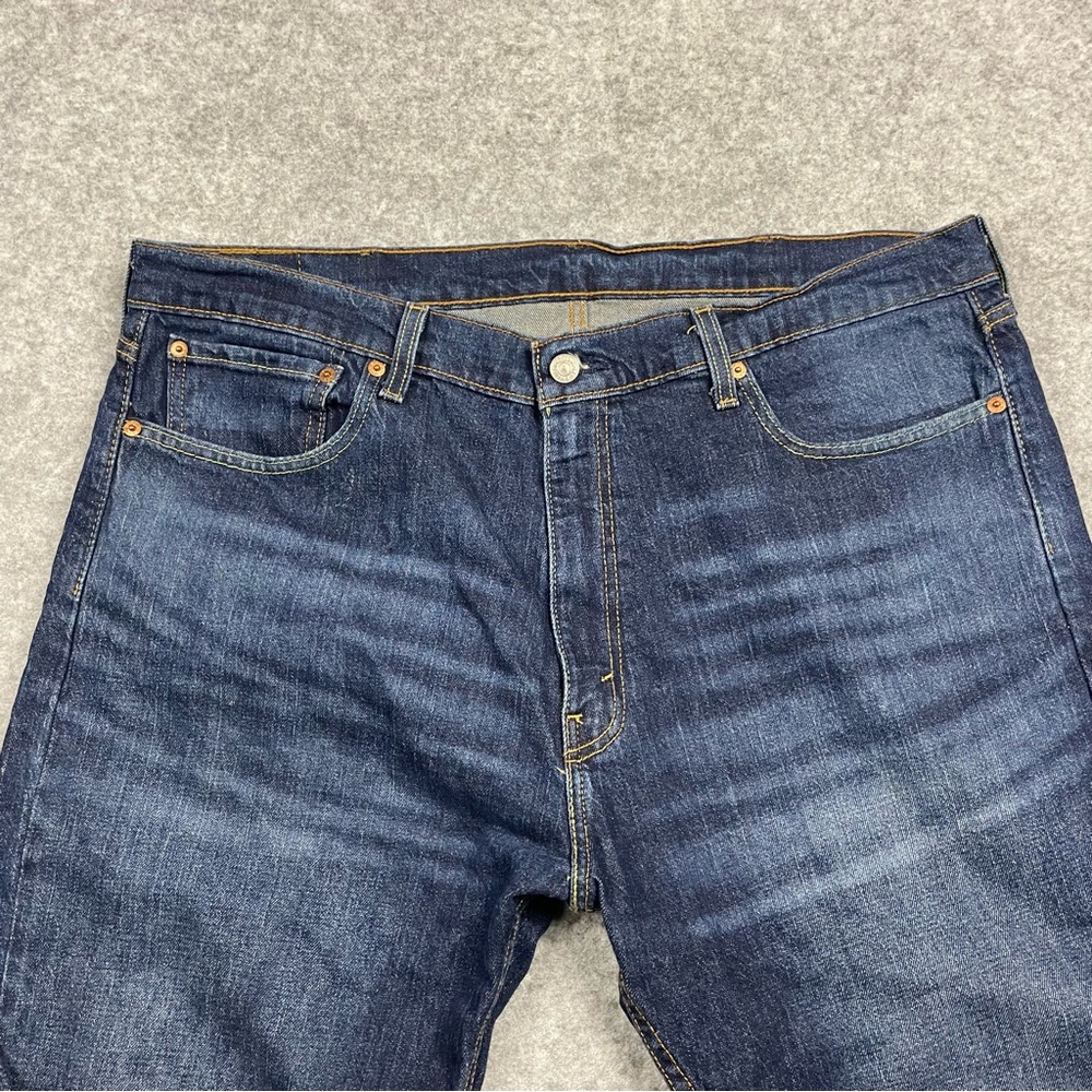 Levis 505 Jeans Mens‎ 38x30 Blue Whiskered Classic Straight Leg Denim 5 Pocket - Picture 3 of 11